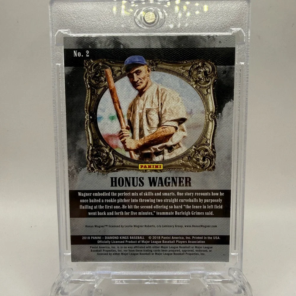 Honus Wagner 2018 Diamond Kings GOLD “Artist’s Proof” Card #2  09/99 w/Hard Case